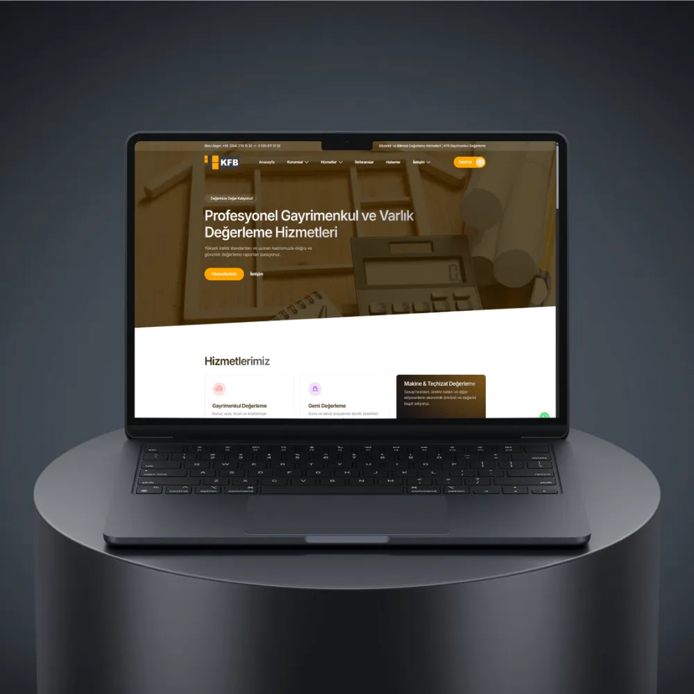 KFB Gayrimenkul Değerleme web sitesi tasarımı