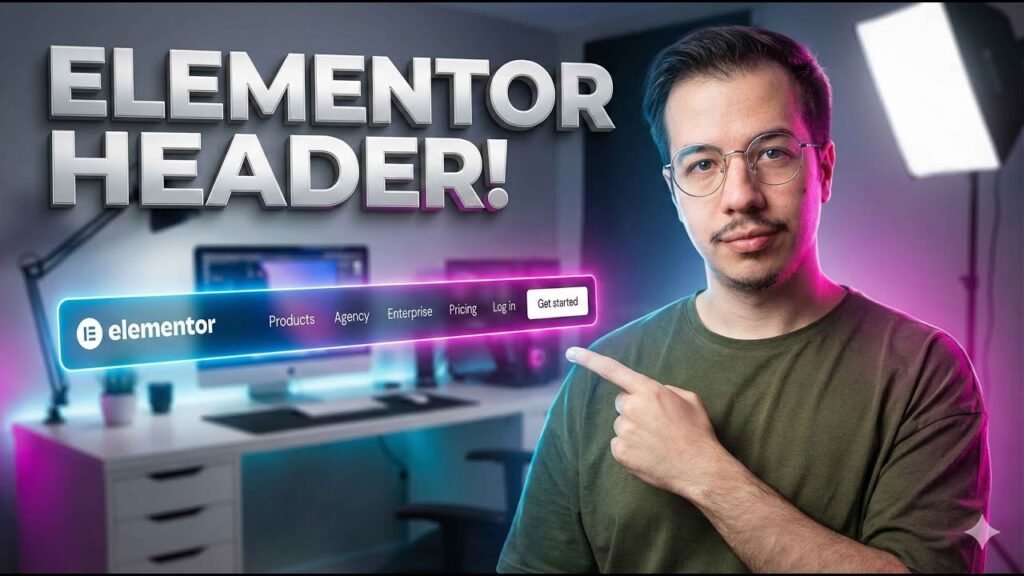 Elementor'un orijinal header tasarımının JetKit ile birebir kopyalanmış hali