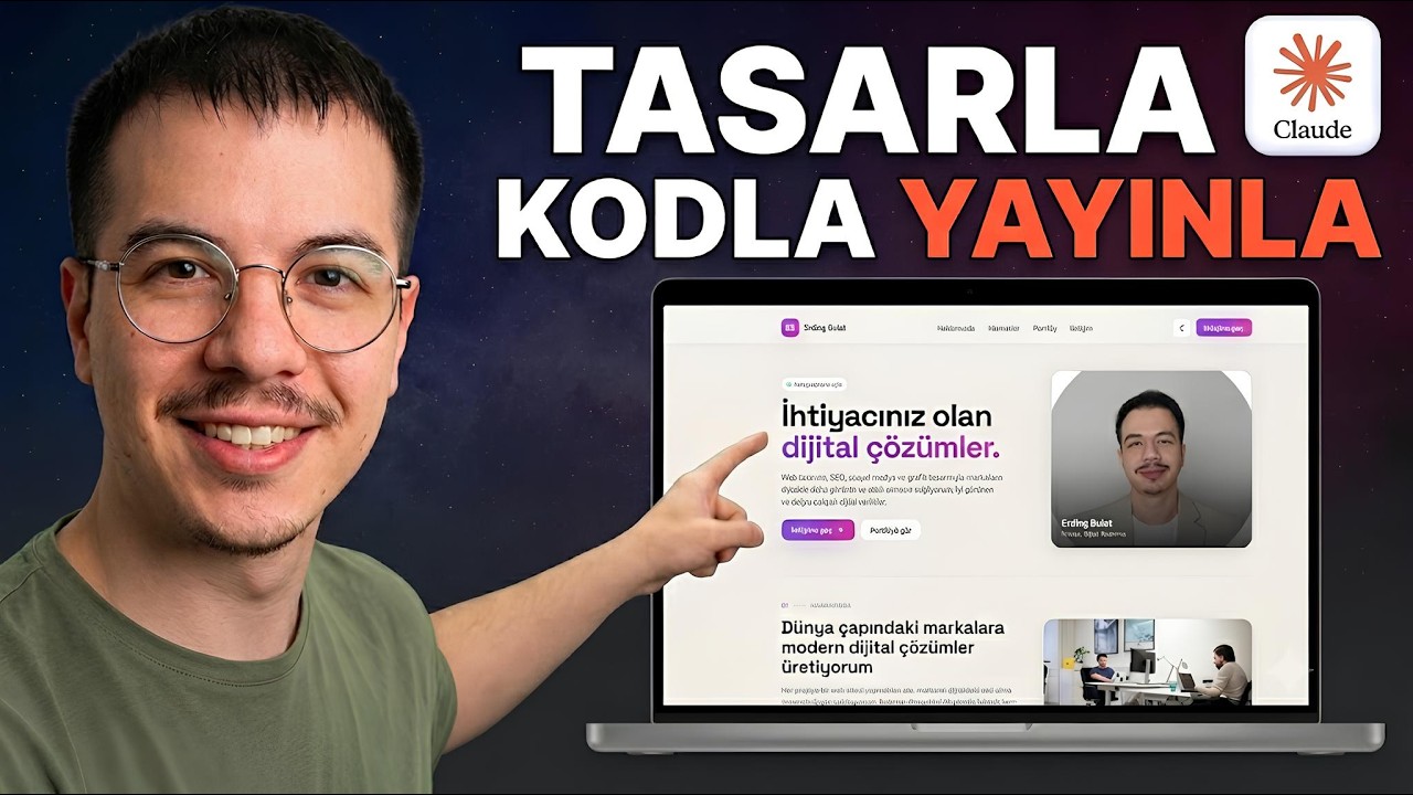 Kod yazmadan Claude Design ve Claude Code ile web sitesi tasarlama ve yayınlama rehberi görseli