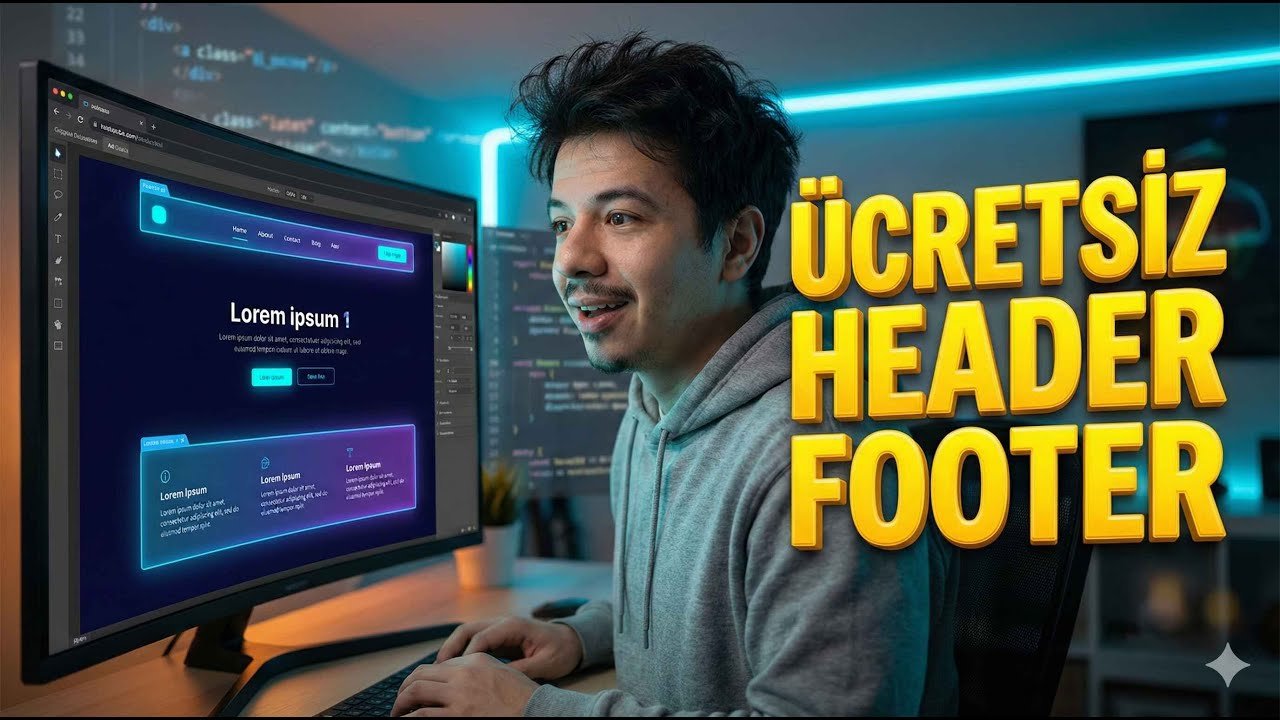 Ultimate Addons ile oluşturulmuş responsive header ve footer tasarımı