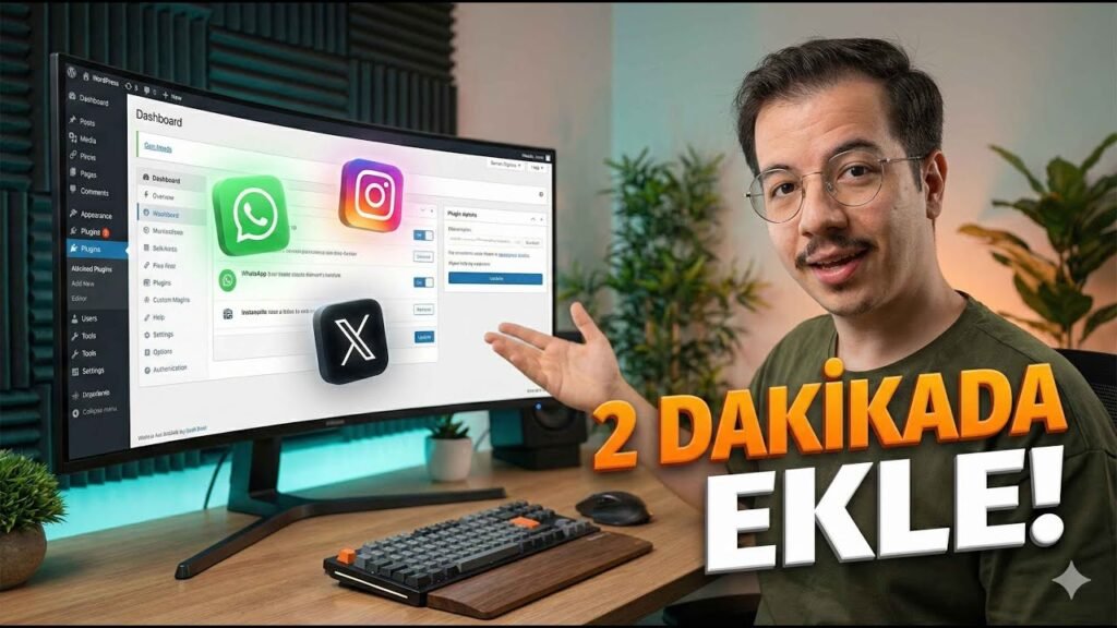WordPress sitesine eklenen WhatsApp ve sosyal medya ikon widget'ı